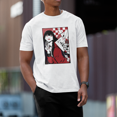 Camiseta Básica Unissex Yumeko Jabami Joker Carta Kakegurui