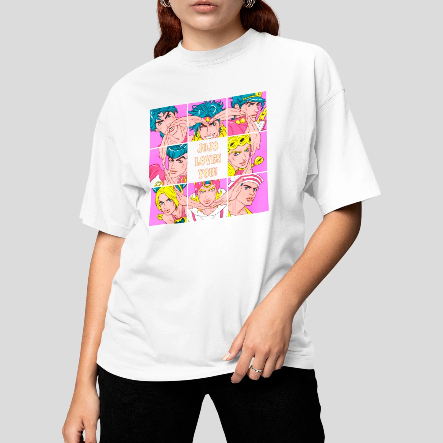 Camiseta Básica Unissex JoJo no Kimyou na Bouken Jojo Loves
