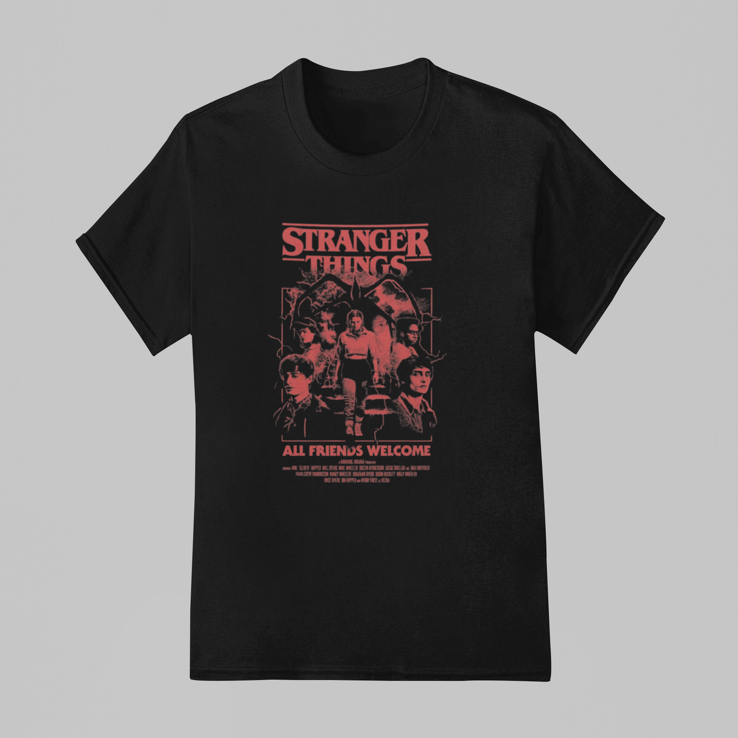 Camiseta Básica Unissex Stranger Things Red Poster
