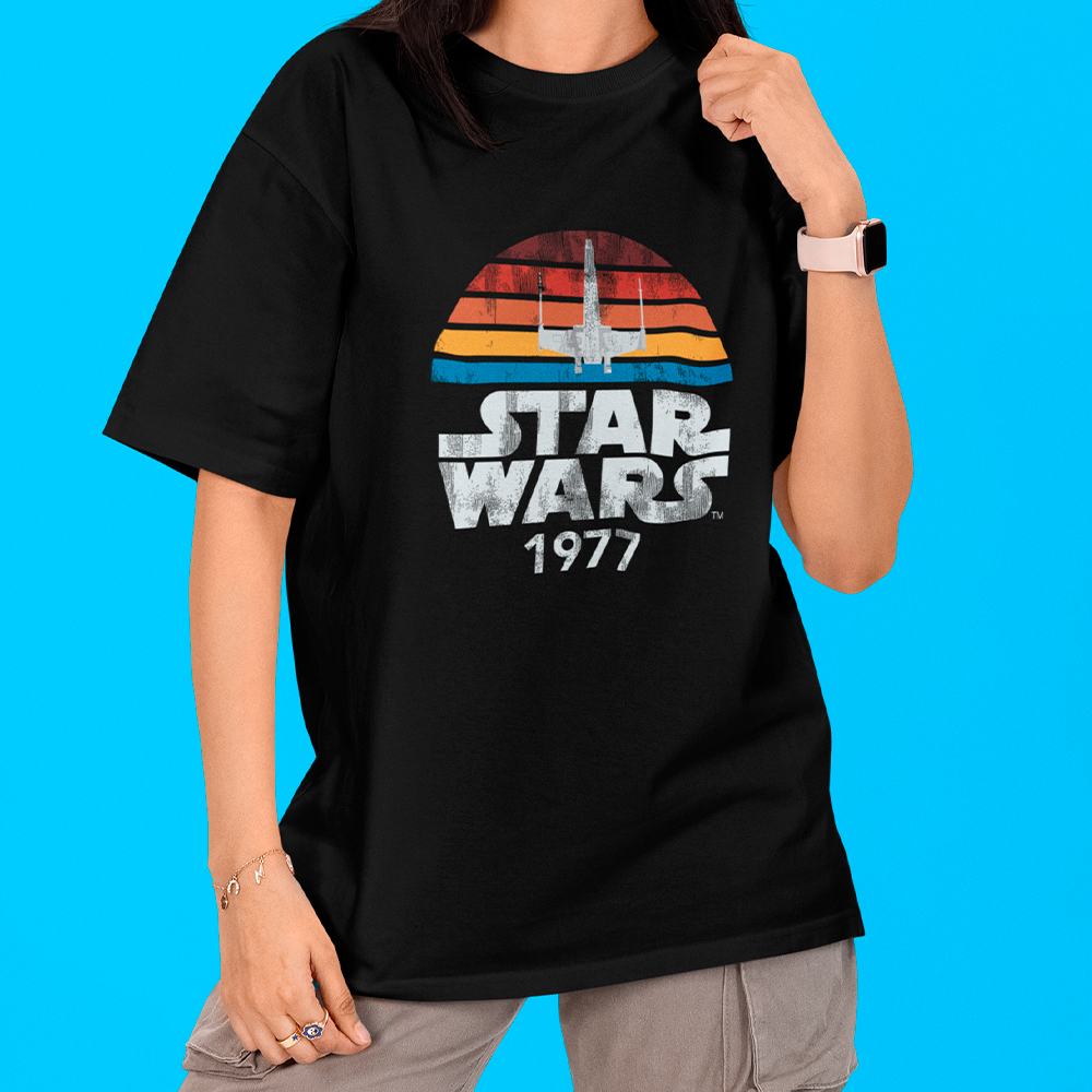 Camiseta Oversized Star Wars 1977 Retro