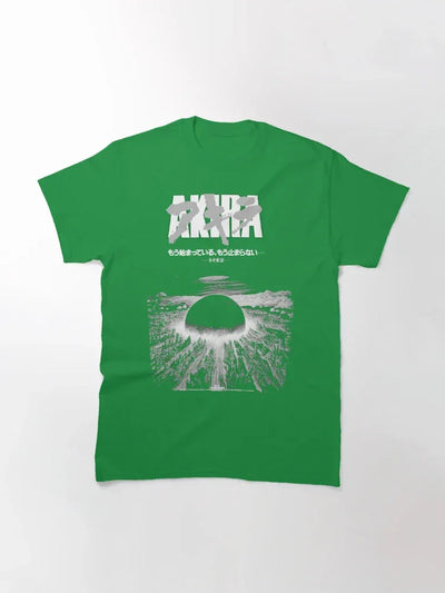 Camiseta Básica Unissex Akira Cyberpunk City Explosion-verde