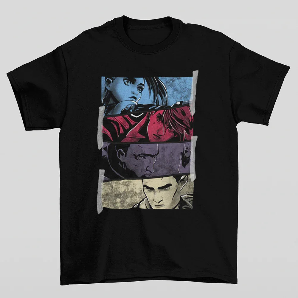 Camiseta Básica Unissex Arcane Personagens Preto