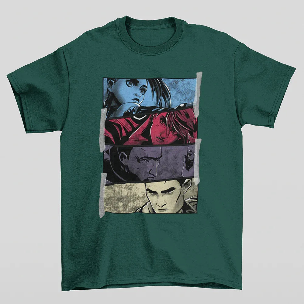 Camiseta Básica Unissex Arcane Personagens Verde