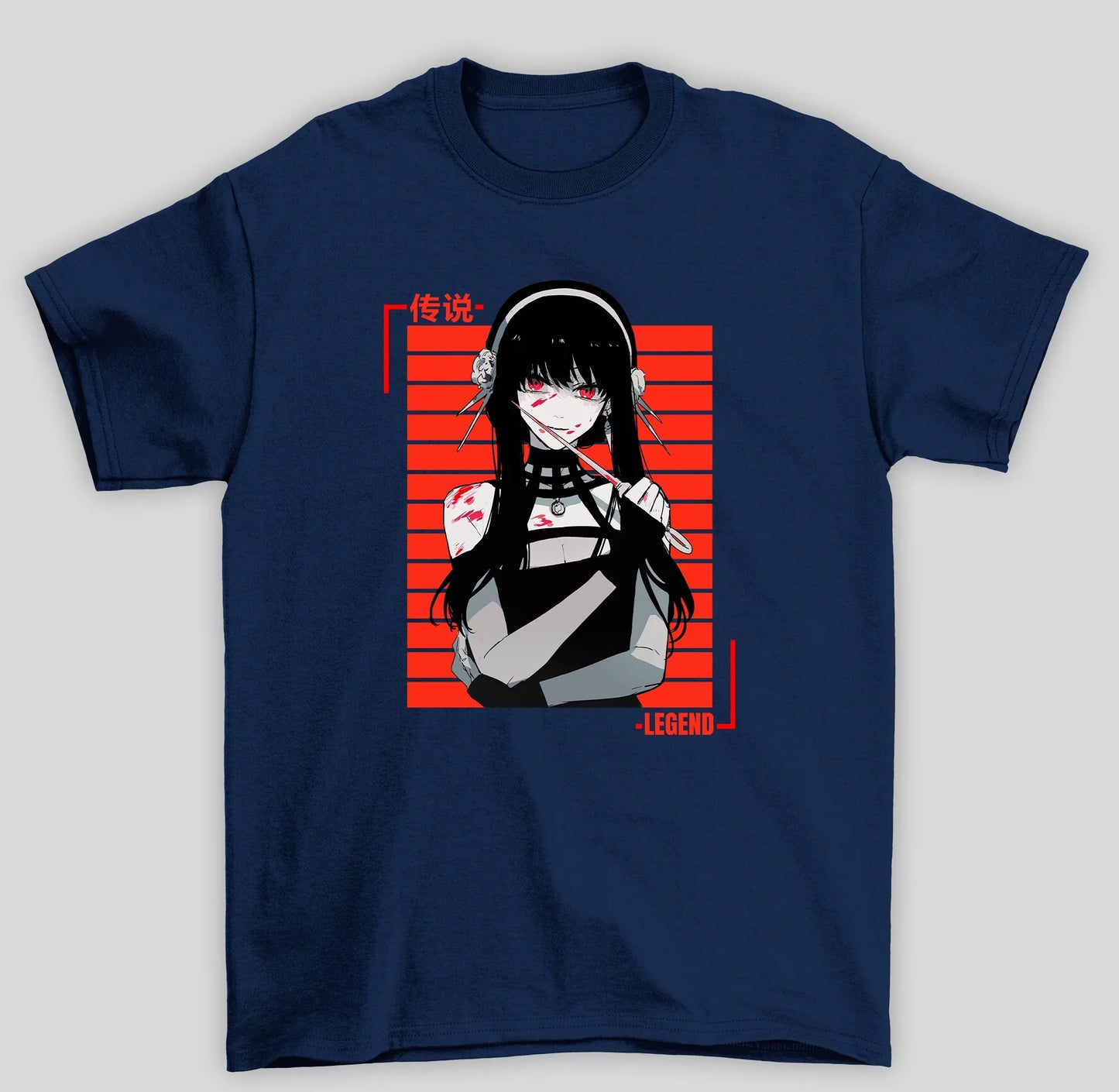 Camiseta Básica Unissex Spy x Family Yor Forger- azul-marinho