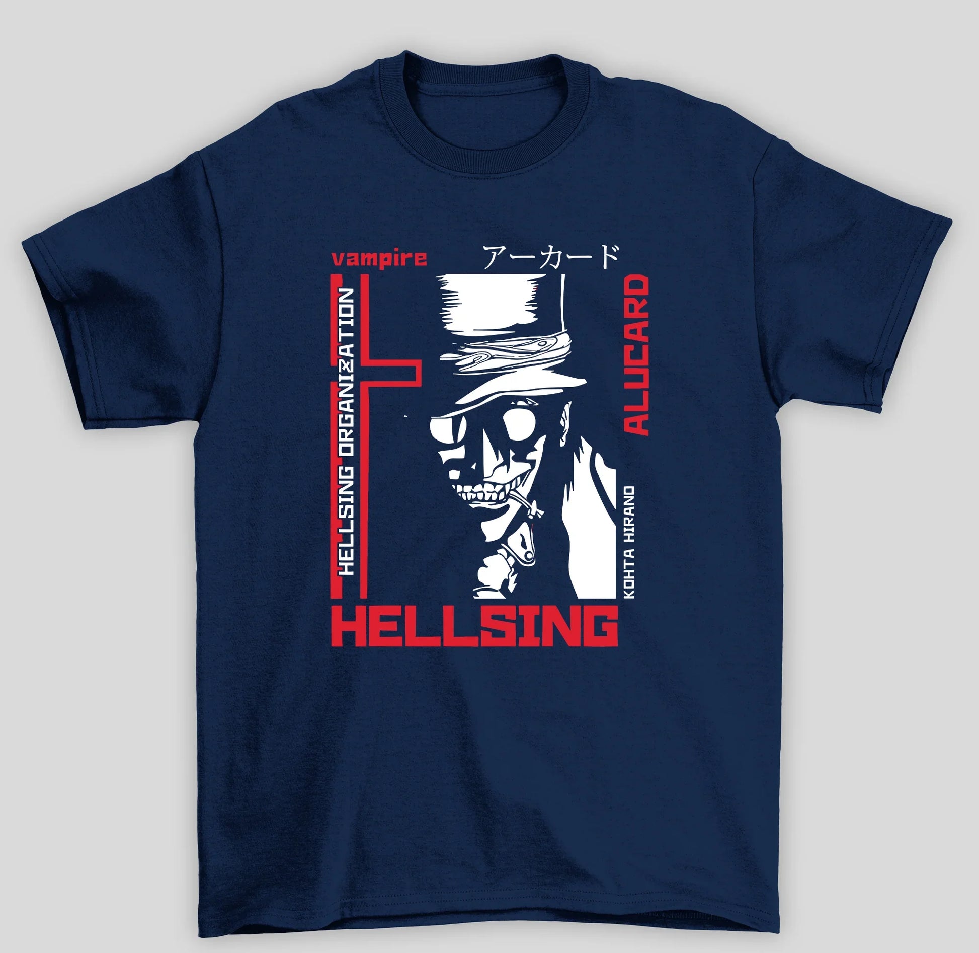 Camiseta Básica Unissex Alucard Hellsing Organization Anime- rosa bebe