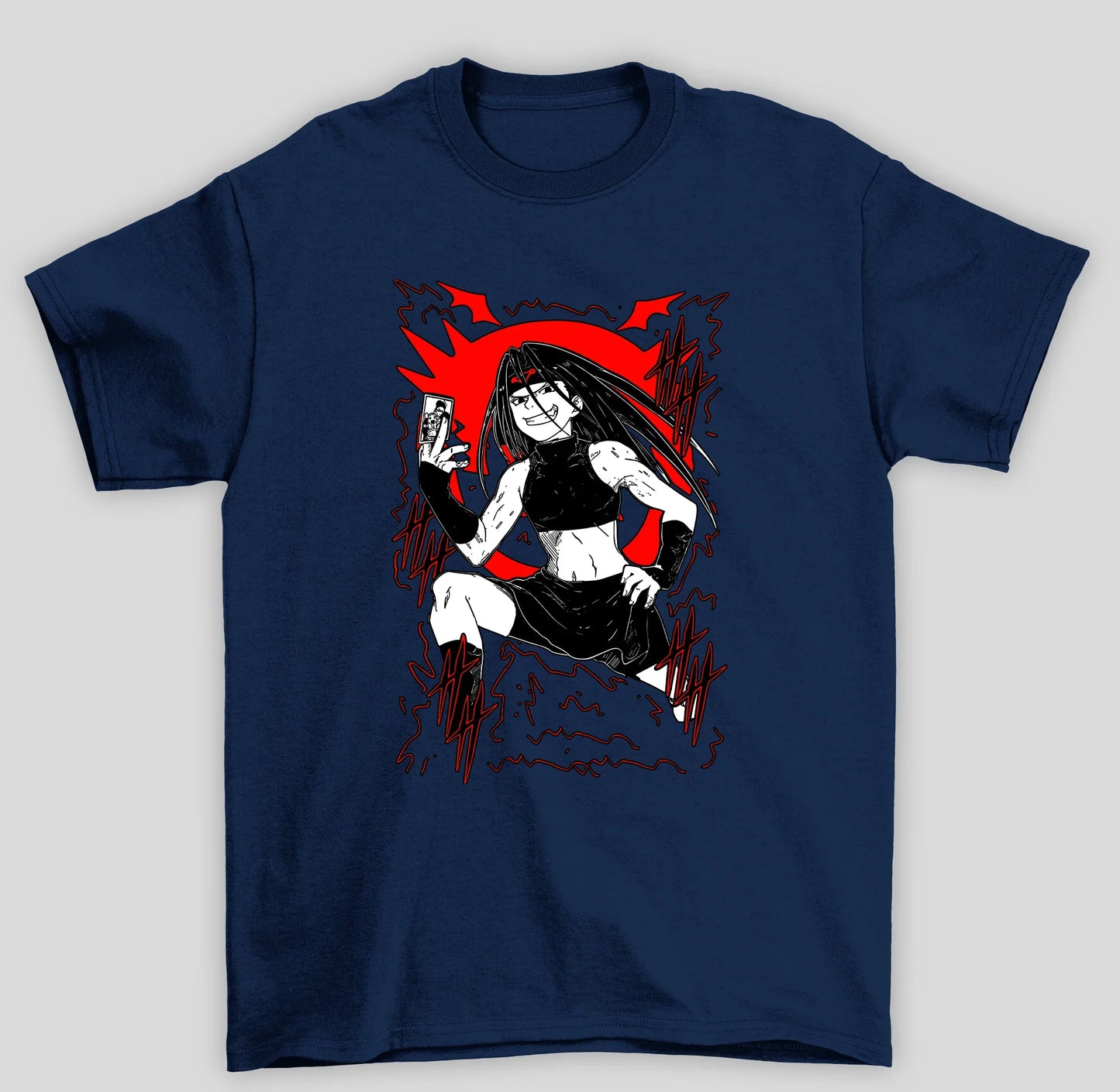 Camiseta Básica Unissex Fullmetal Alchemist Envy- azul-marinho