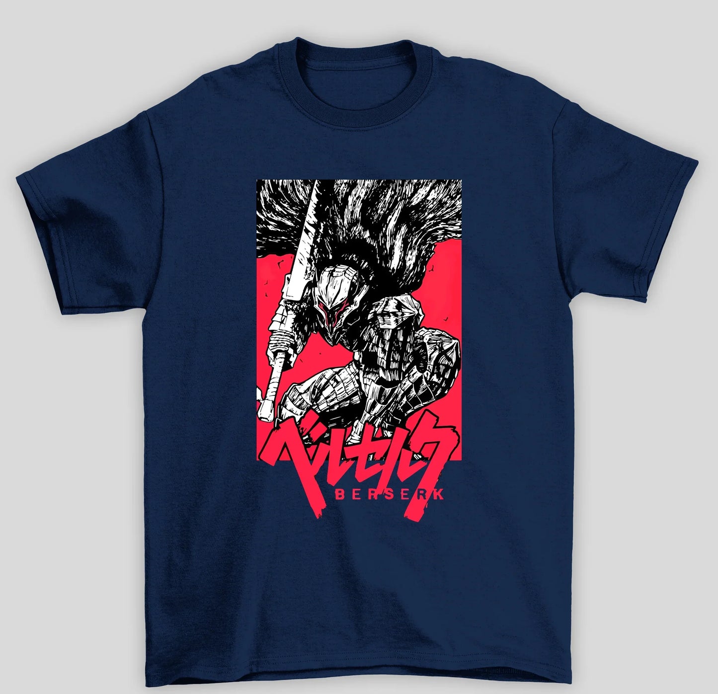 Camiseta Básica Unissex Berserk Guts Manga Anime- AZUL-MARINHO
