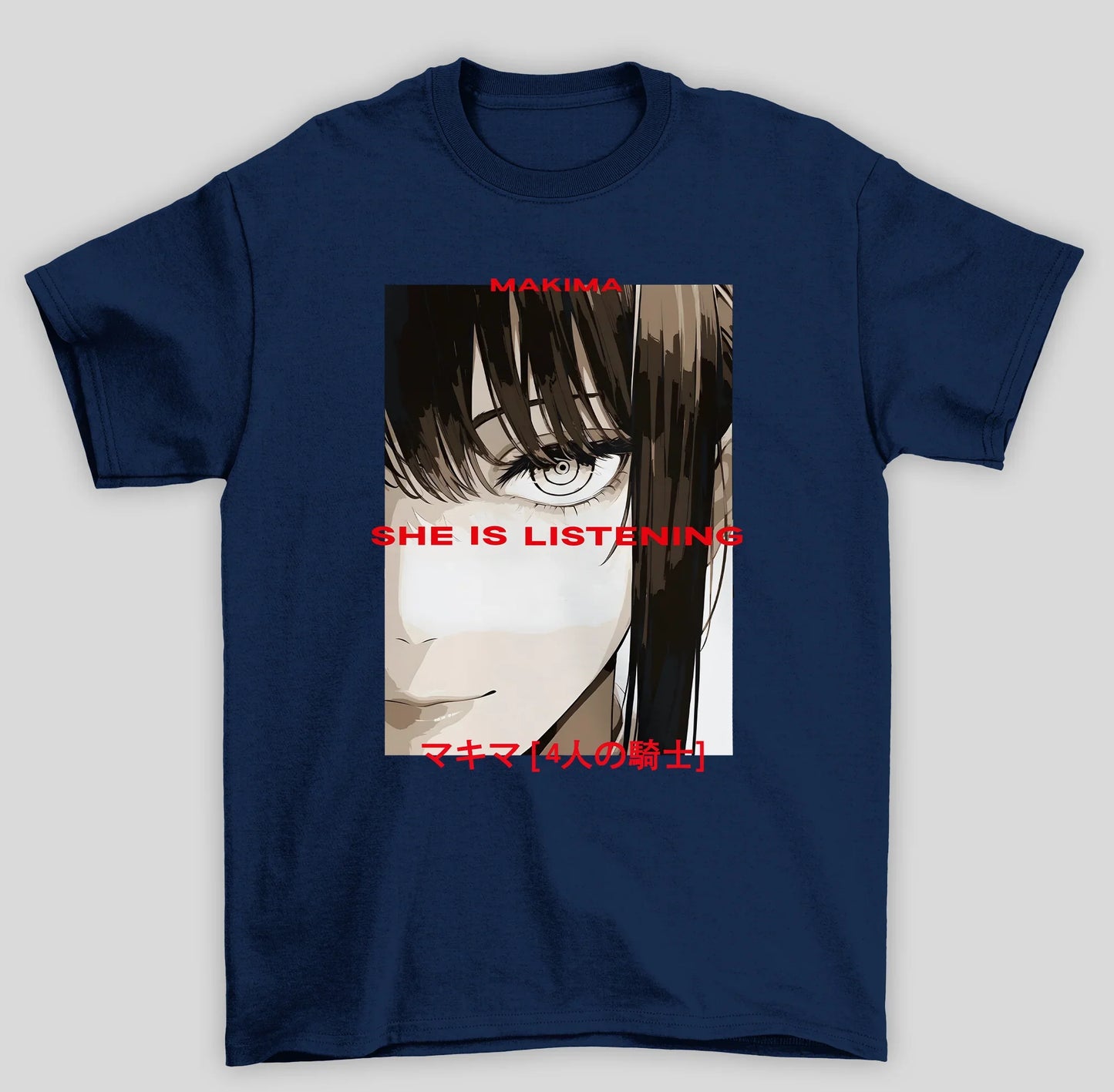 Camiseta Básica Unissex Chainsaw Man Makima She Is Listening