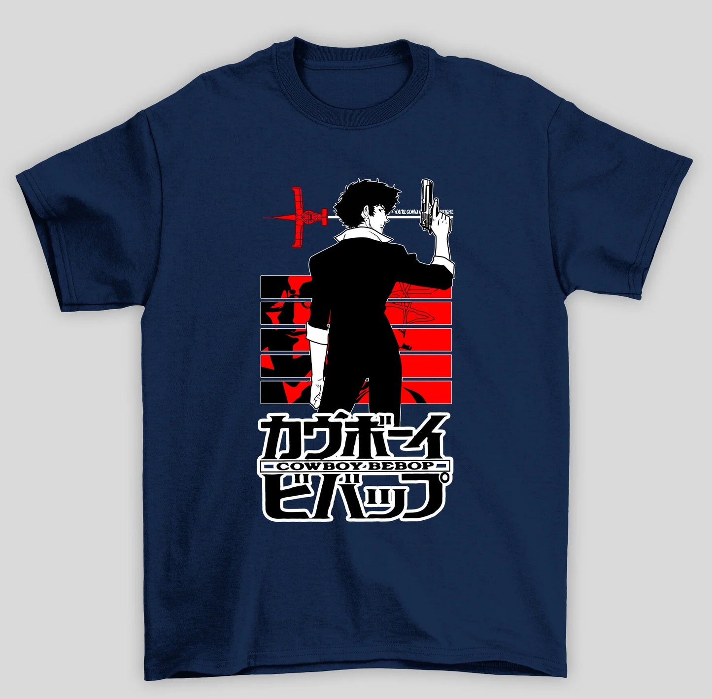 Camiseta Básica Unissex Cowboy Bebop Spike Spiegel- AZUL-MARINHO