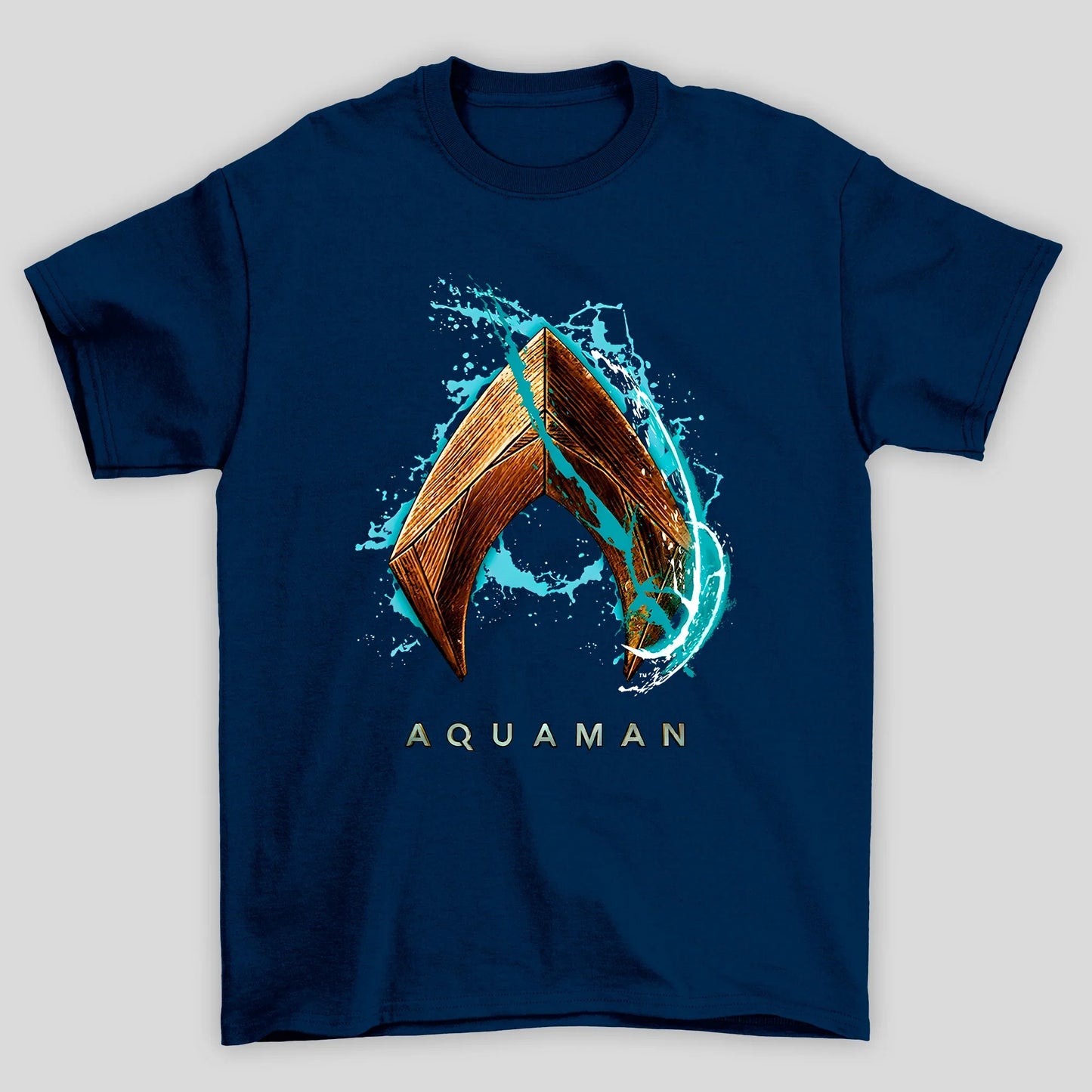 Camiseta Básica Unissex Aquaman Logo Água