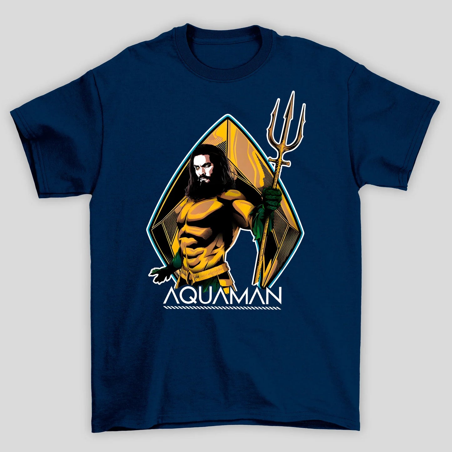 Camiseta Básica Unissex Aquaman Tridente HQ Style