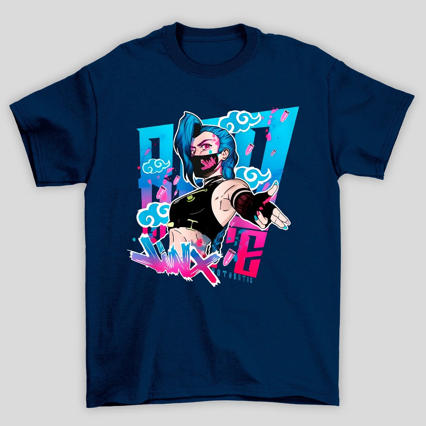 Camiseta Básica Unissex Arcane Jinx Mascara