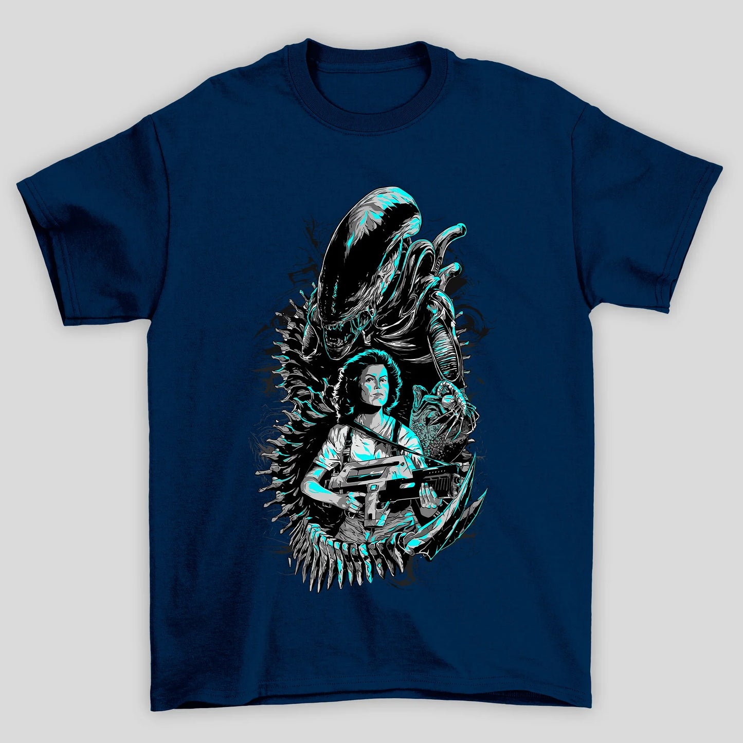 Camiseta Básica Unissex Alien Ellen e Xenomorph
