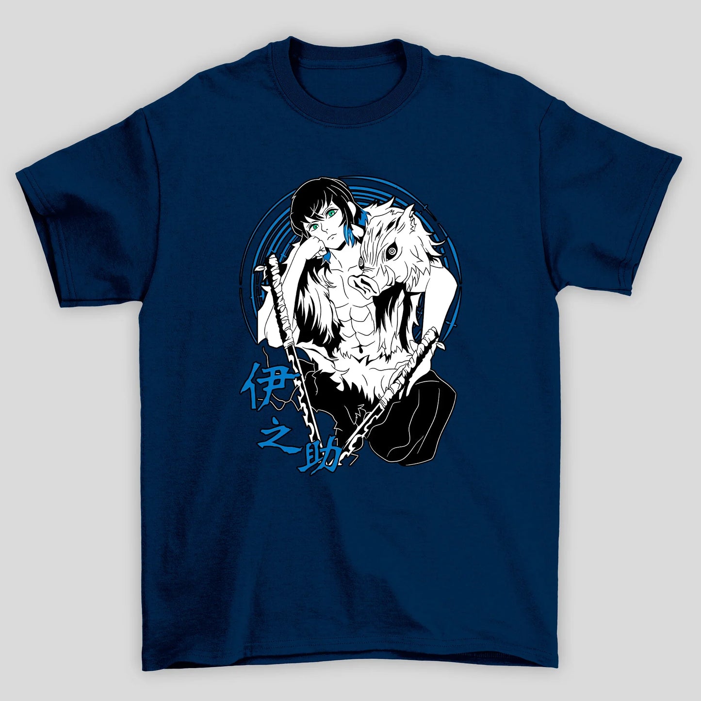 Camiseta Básica Unissex Demon Slayer Inosuke Sem Mascara Kani