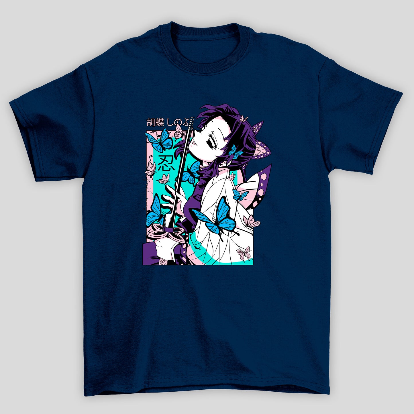 Camiseta Básica Unissex Demon Slayer Shinobu Borboleta