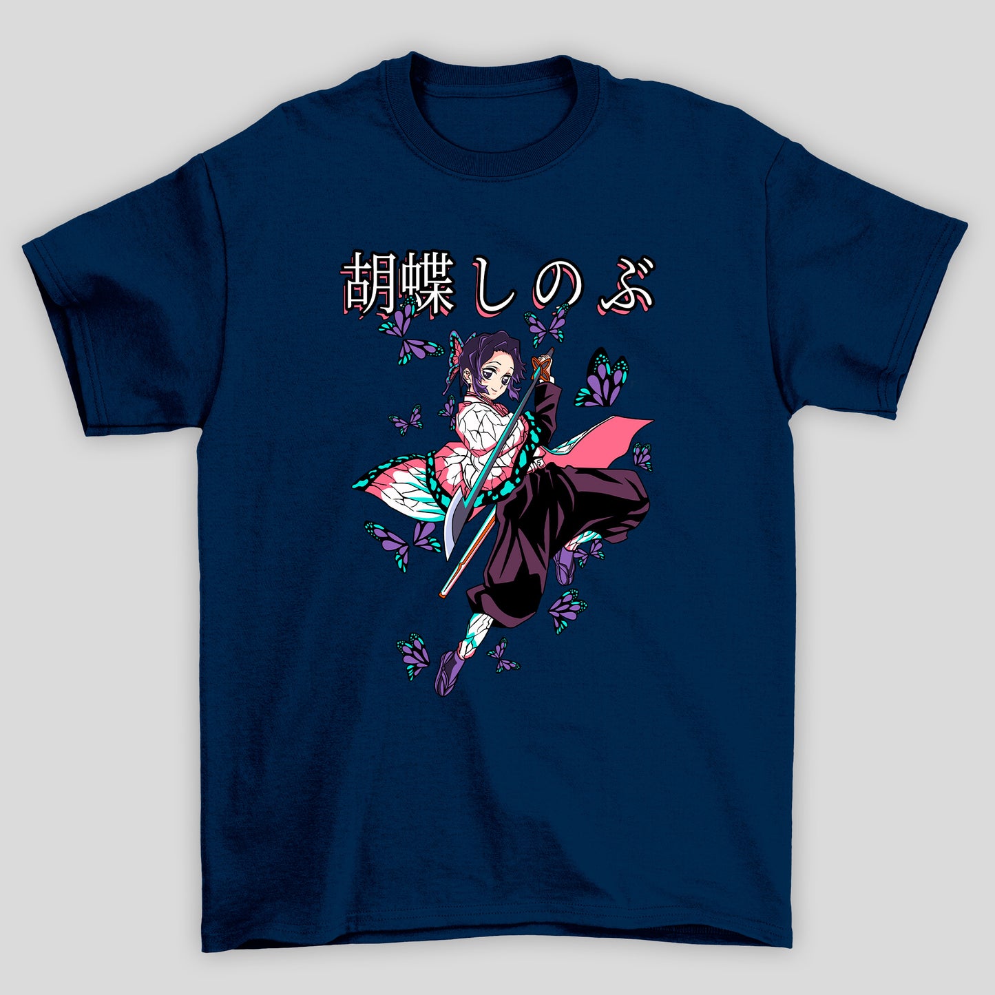 Camiseta Básica Unissex Demon Slayer Shinobu Espada