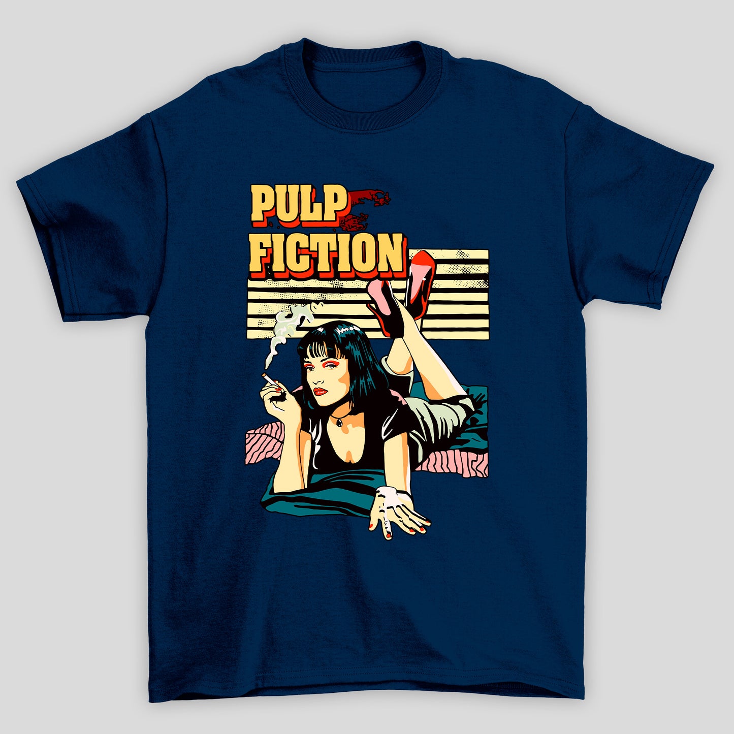 Camiseta Básica Unissex Mia Cigarro Arte Pop Pulp Fiction