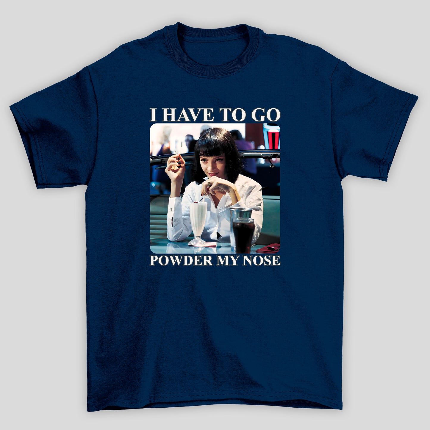 Camiseta Básica Unissex Mia Poder My Nose Pulp Fiction
