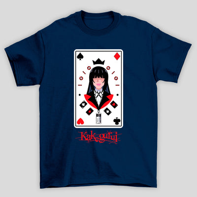 Camiseta Básica Unissex Yumeko Jabani Carta Rainha Kakegurui