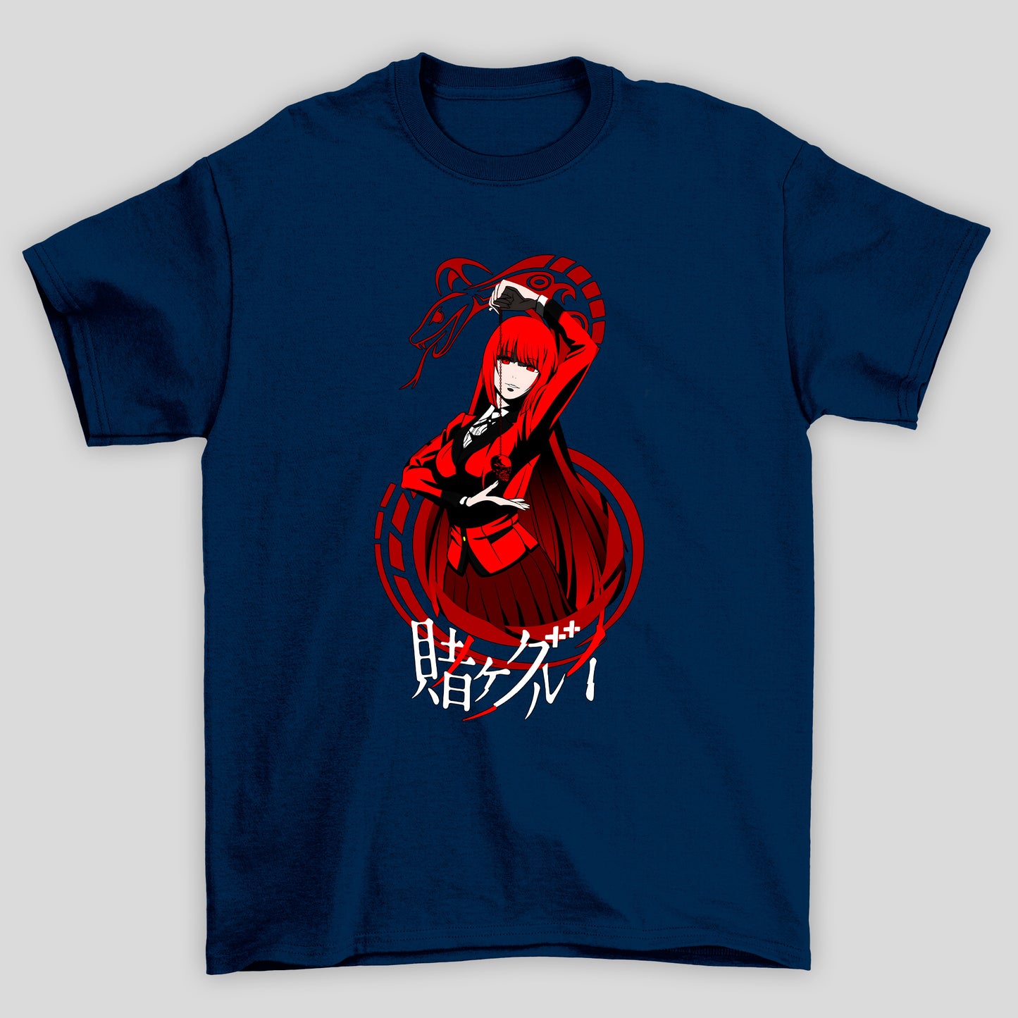 Camiseta Básica Unissex Yumeko Jabami Cobra Kanji Kakegurui