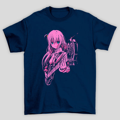 Camiseta Básica Unissex Gotou Rosa Bocchi The Rock