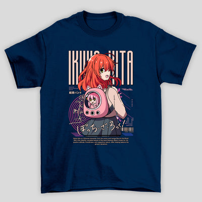 Camiseta Básica Unissex Kita Ikuyo Mochila Gato Bocchi The Rock