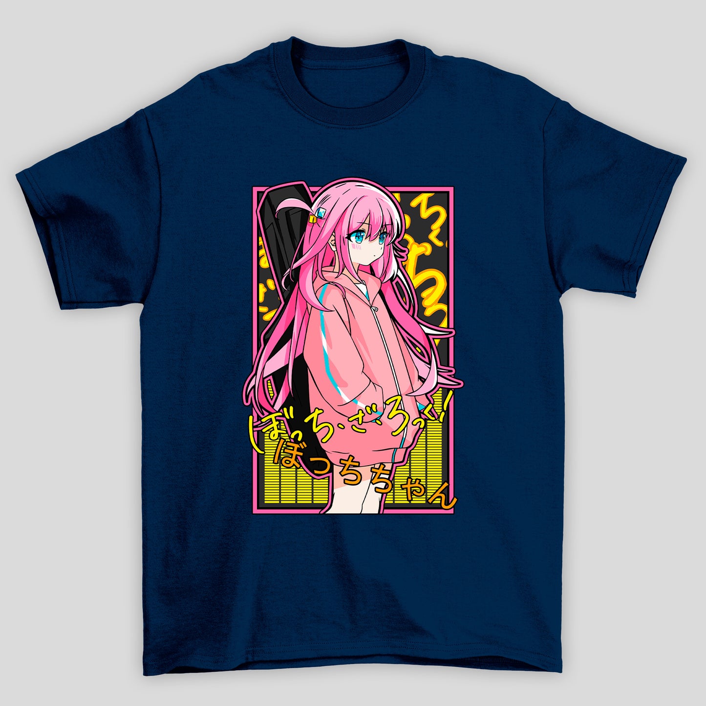 Camiseta Básica Unissex Gotou Kanji Guitarra Bocchi The Rock