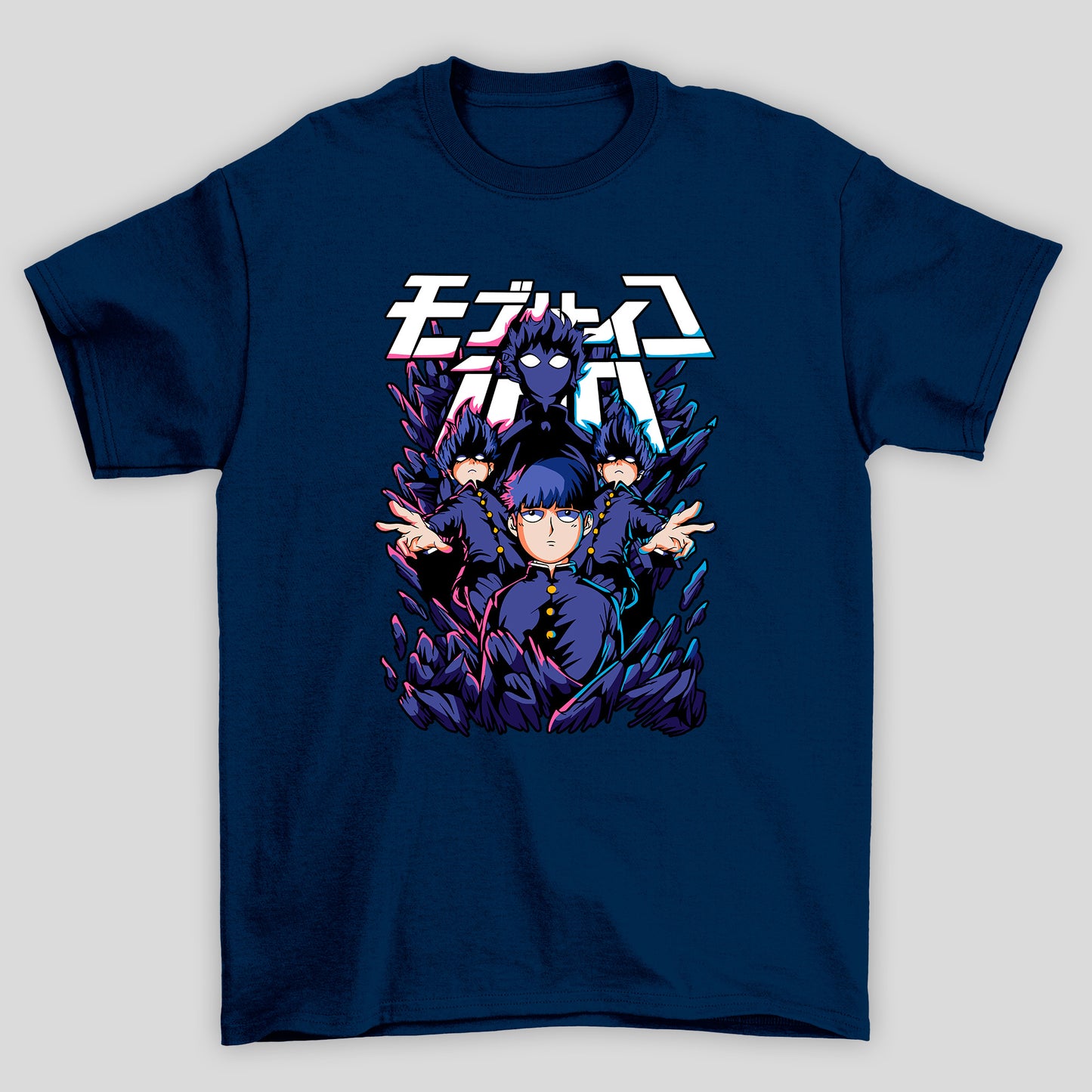 Camiseta Básica Unissex Shigeo Kageyama Pokerface Kanji Mob Psycho 100