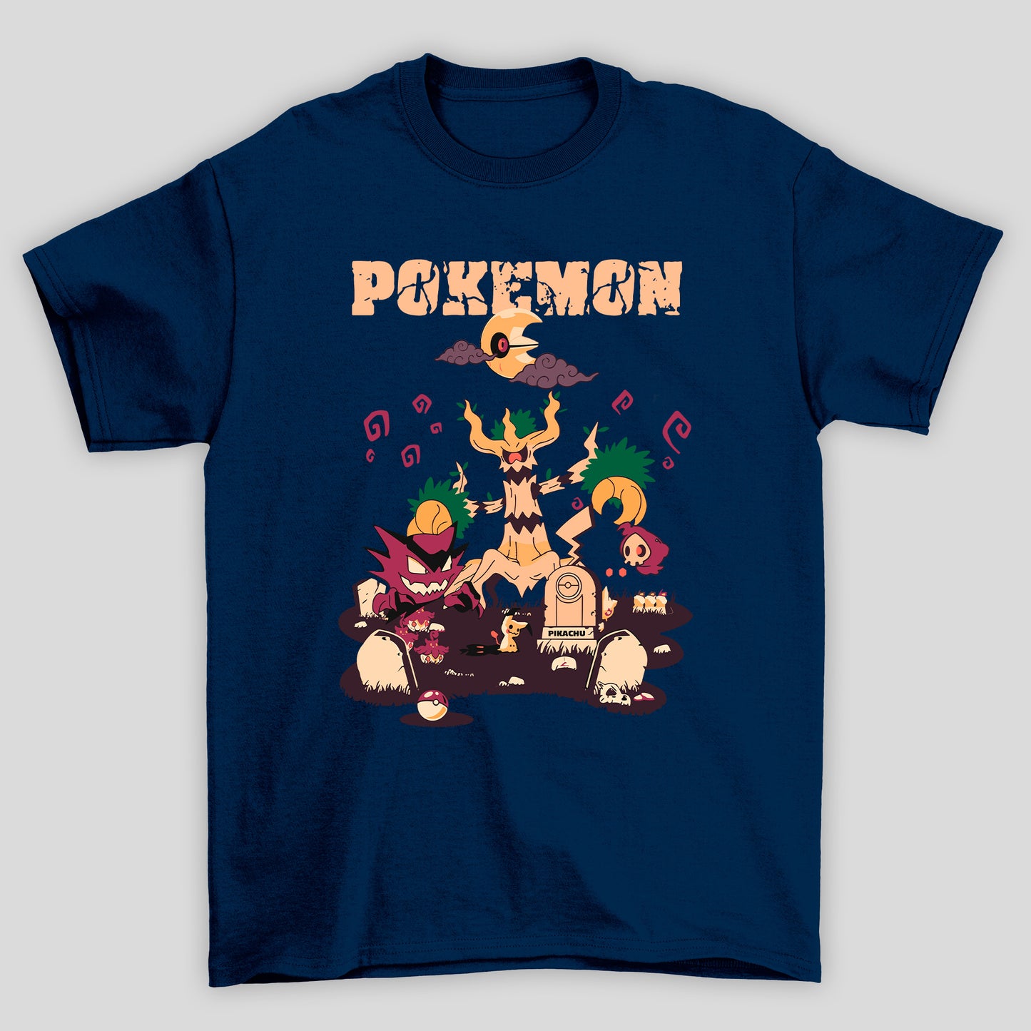 Camiseta Básica Unissex Trevenant Tumulo Pokemon Halloween