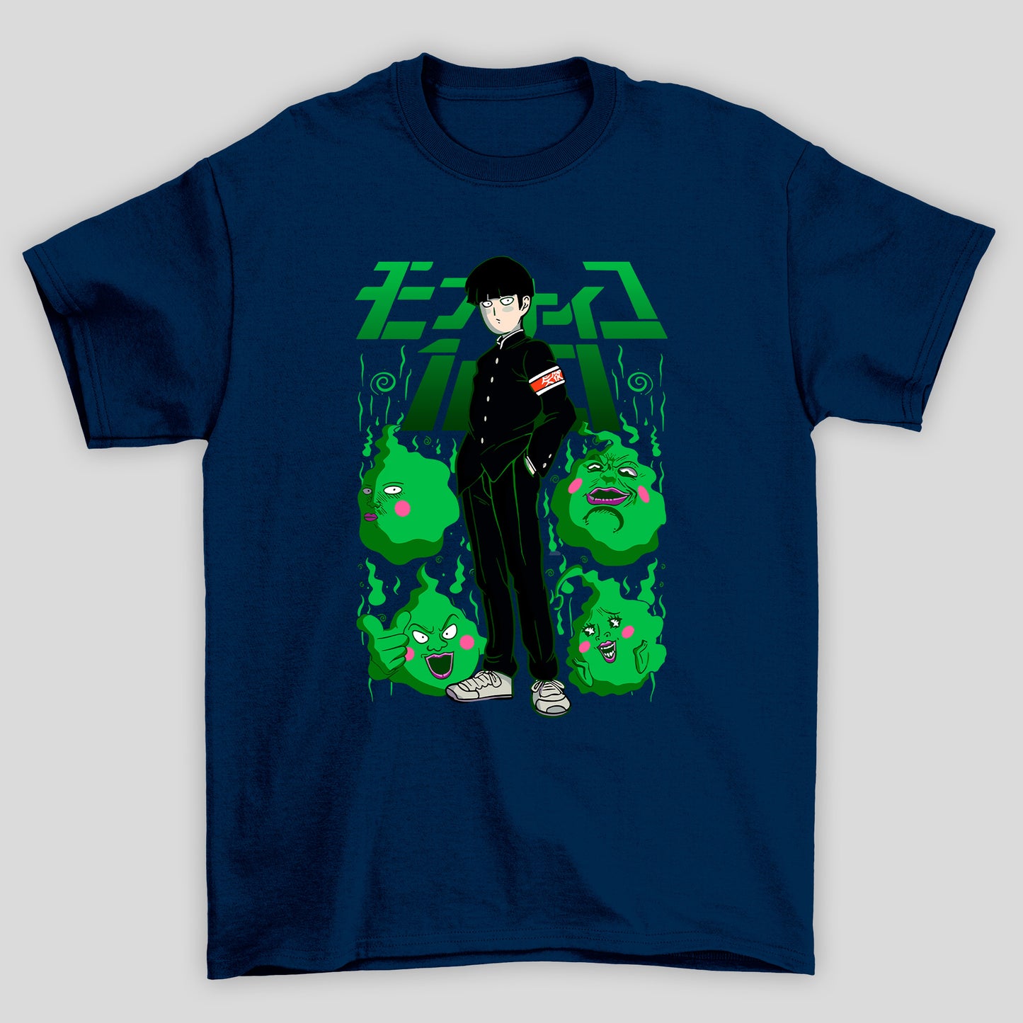 Camiseta Básica Unissex Shigeo Kageyama Fantasma Kanji Mob Psycho 100