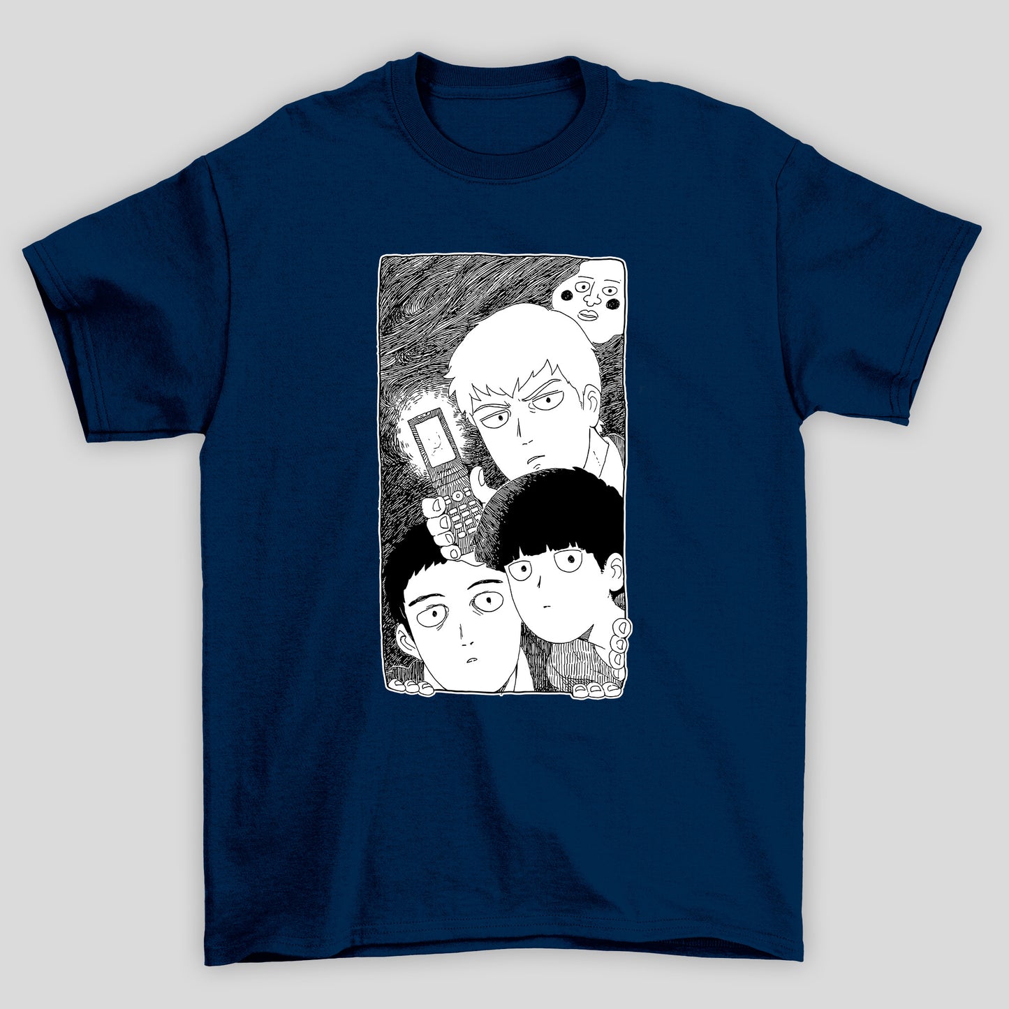 Camiseta Básica Unissex Personagens Celular Mob Psycho 100