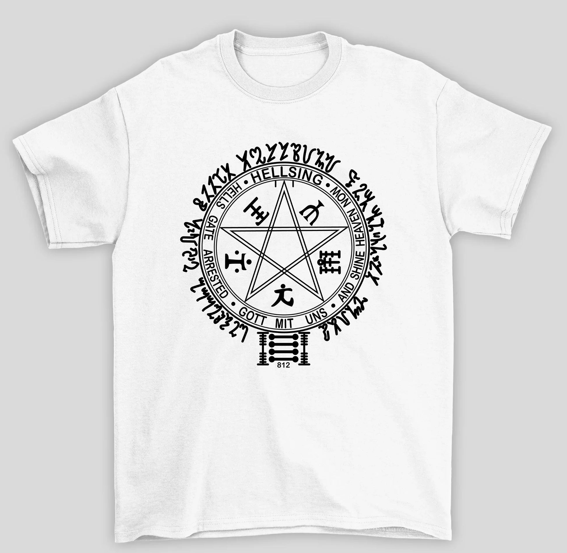 Camiseta Básica Unissex An Hellsing Selo Marca Anime- branco