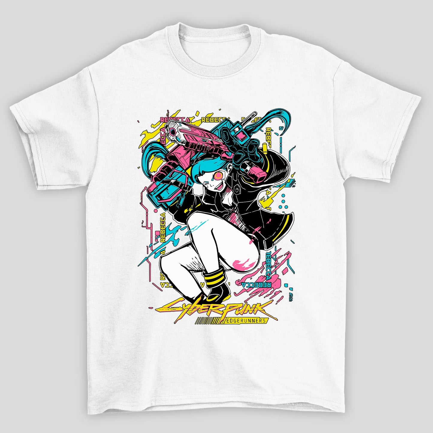 Camiseta Básica Unissex Cyberpunk Rebecca