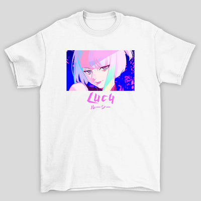 Camiseta Básica Unissex Lucy Anime CyberPunk