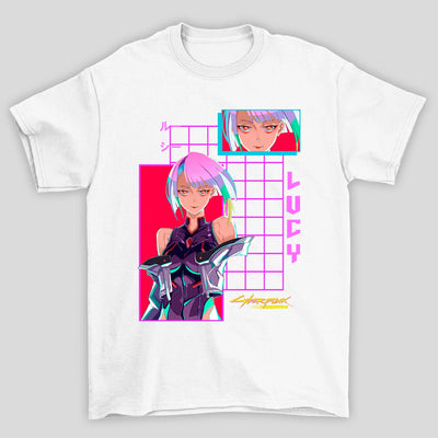 Camiseta Básica Unissex Lucy Anime Cyberpunk 2