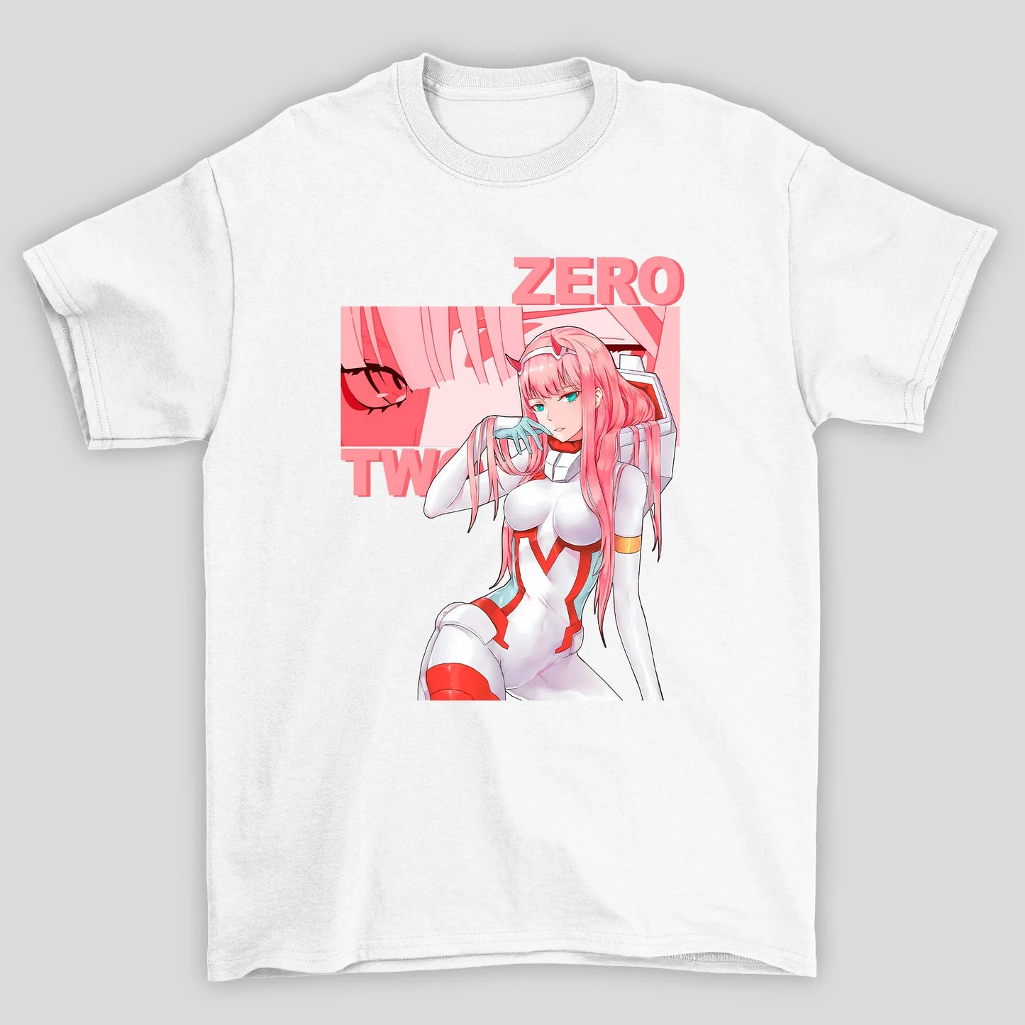 Camiseta Básica Unissex Zero Two Anime Darling In The Franxx Harajuku