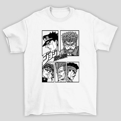 Camiseta Básica Unissex Jojo Bizarre Adventure Anime Japonês Quadrinhos