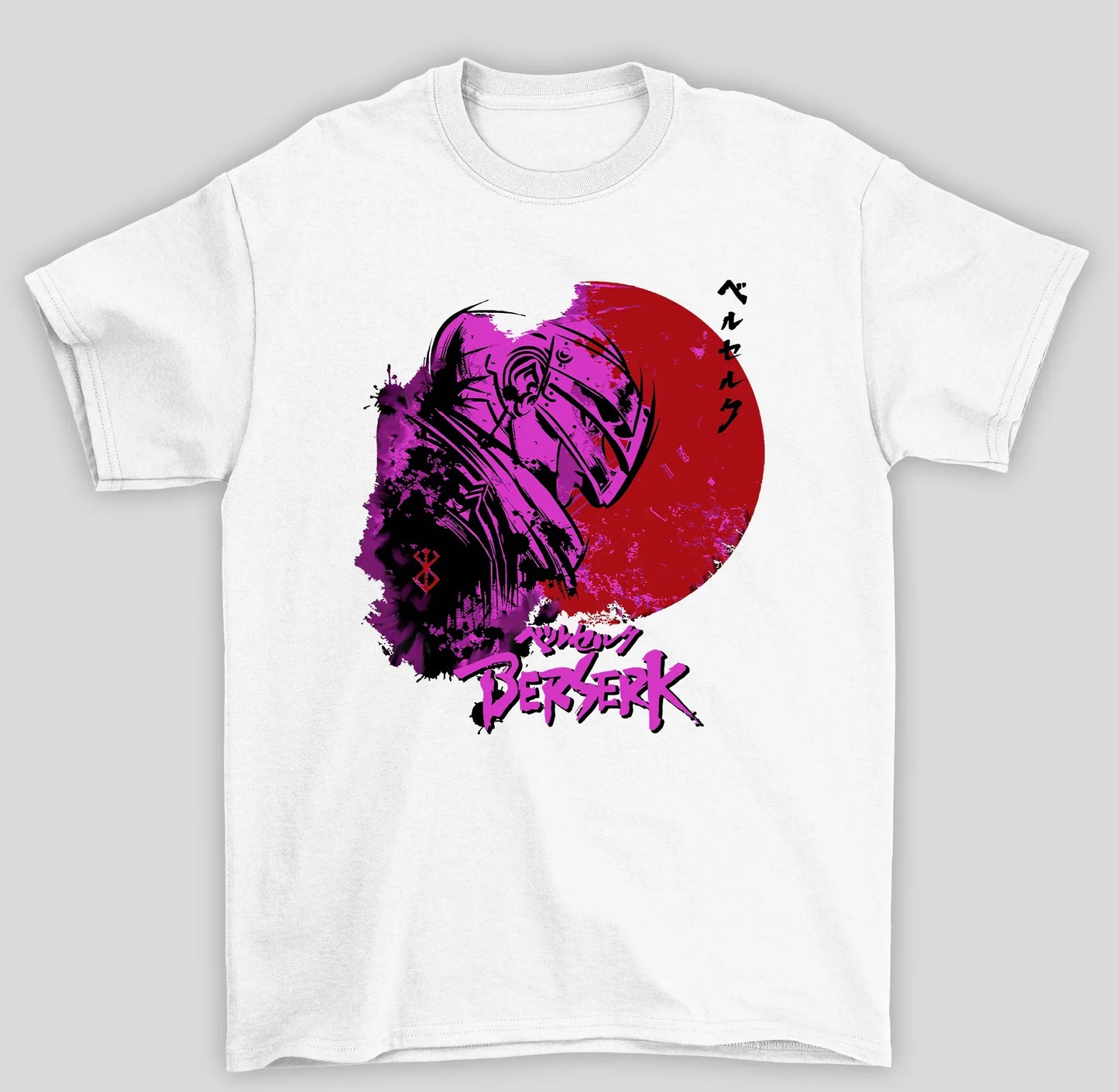 Camiseta Básica Unissex Berserk Anime Mangá- branco