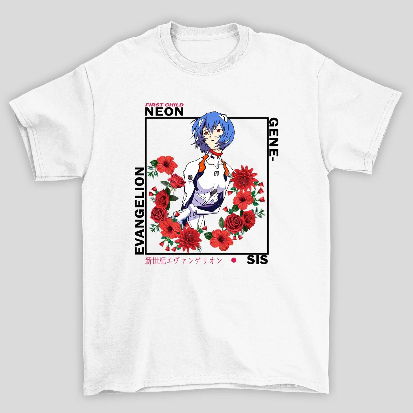 Camiseta Básica Unissex Neon Genesis Evangelion Rei Ayanami