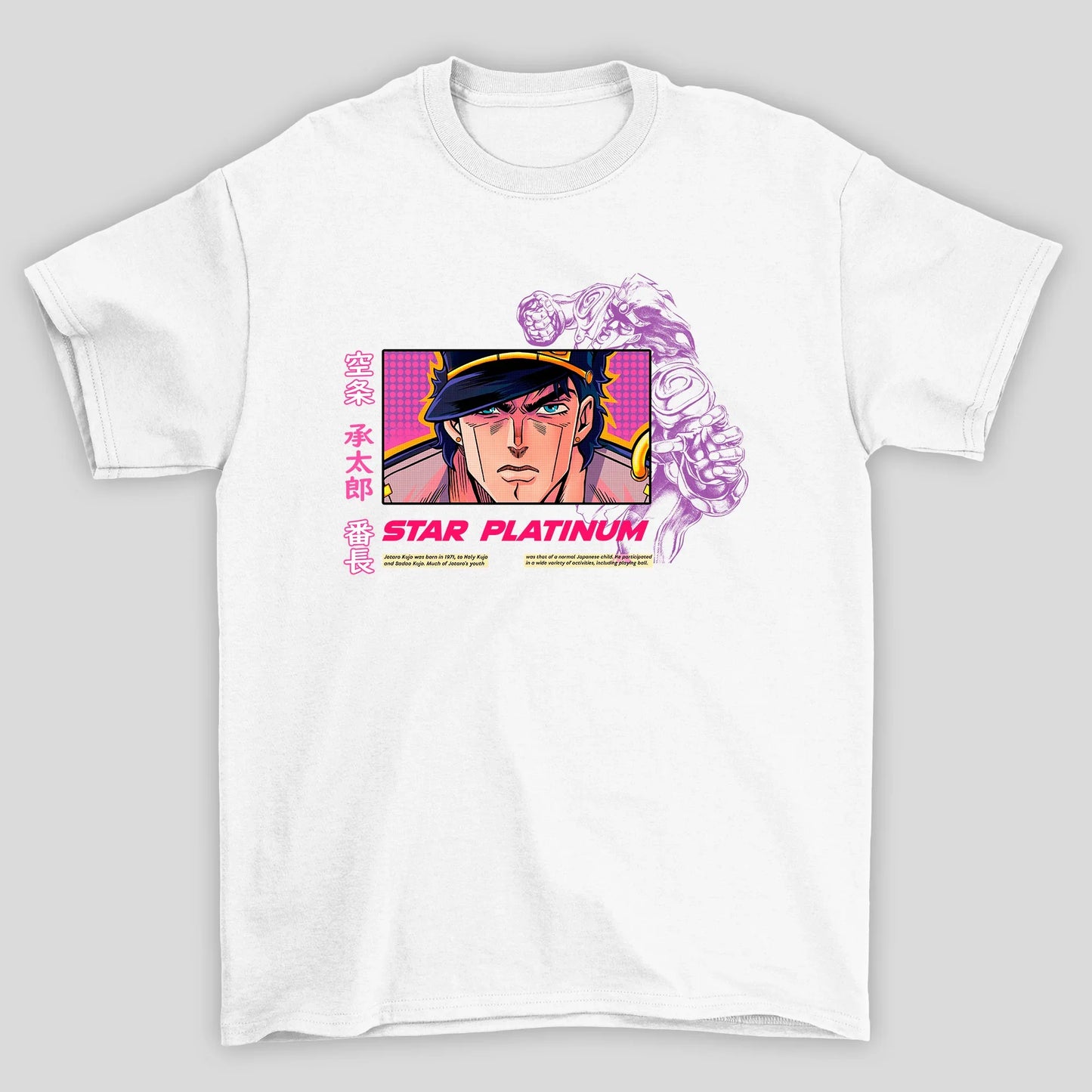 Camiseta Básica Unissex Anime Jojo Bizarre Jotare Kujo
