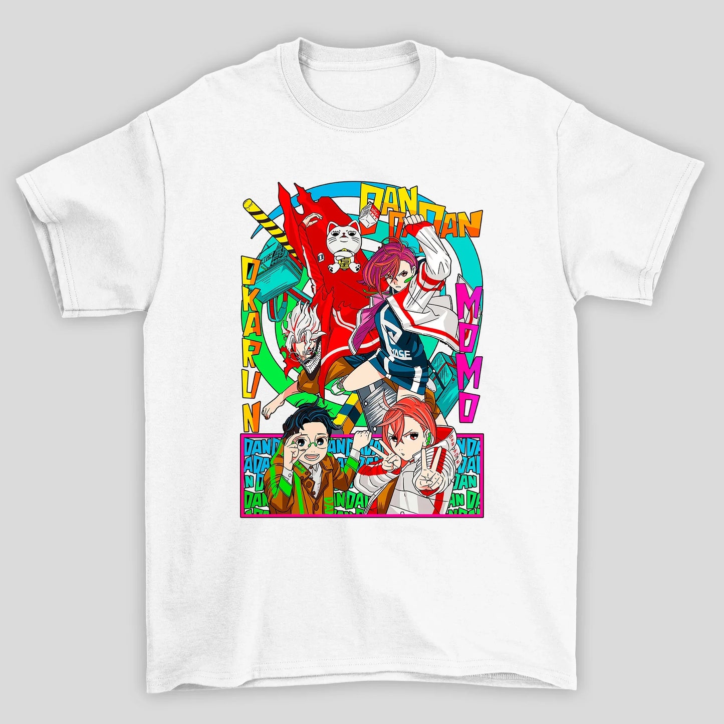 Camiseta Básica Unissex Dandadan Okarun Momo Ayase Okarun