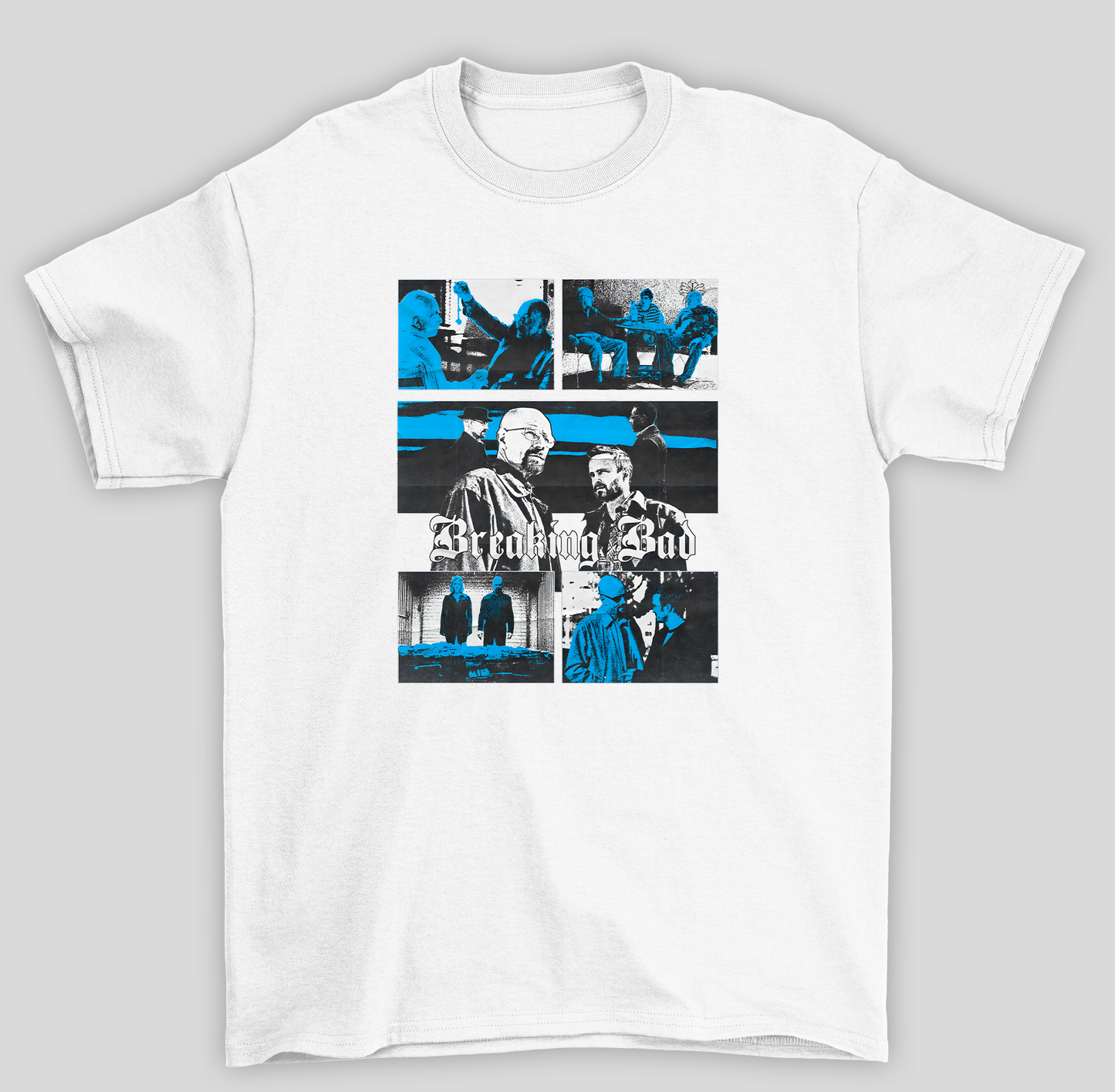 Camiseta Básica Unissex Breaking Bad Azul - branco
