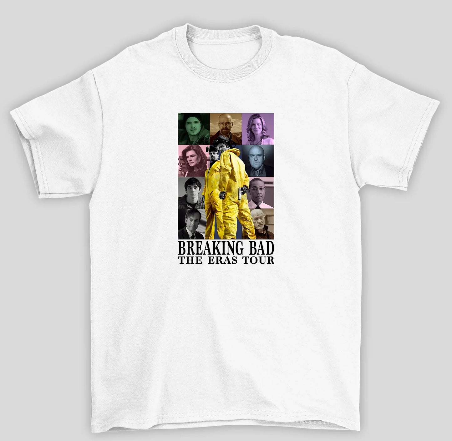Camiseta Básica Unissex Breaking Bad The Eras Tour- branco