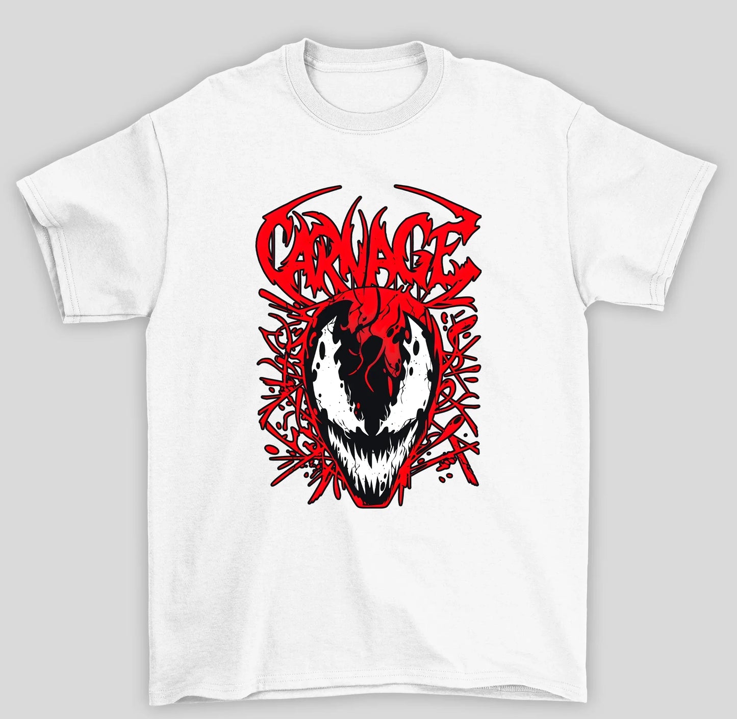 Camiseta Básica Unissex Venom Carnage- branco