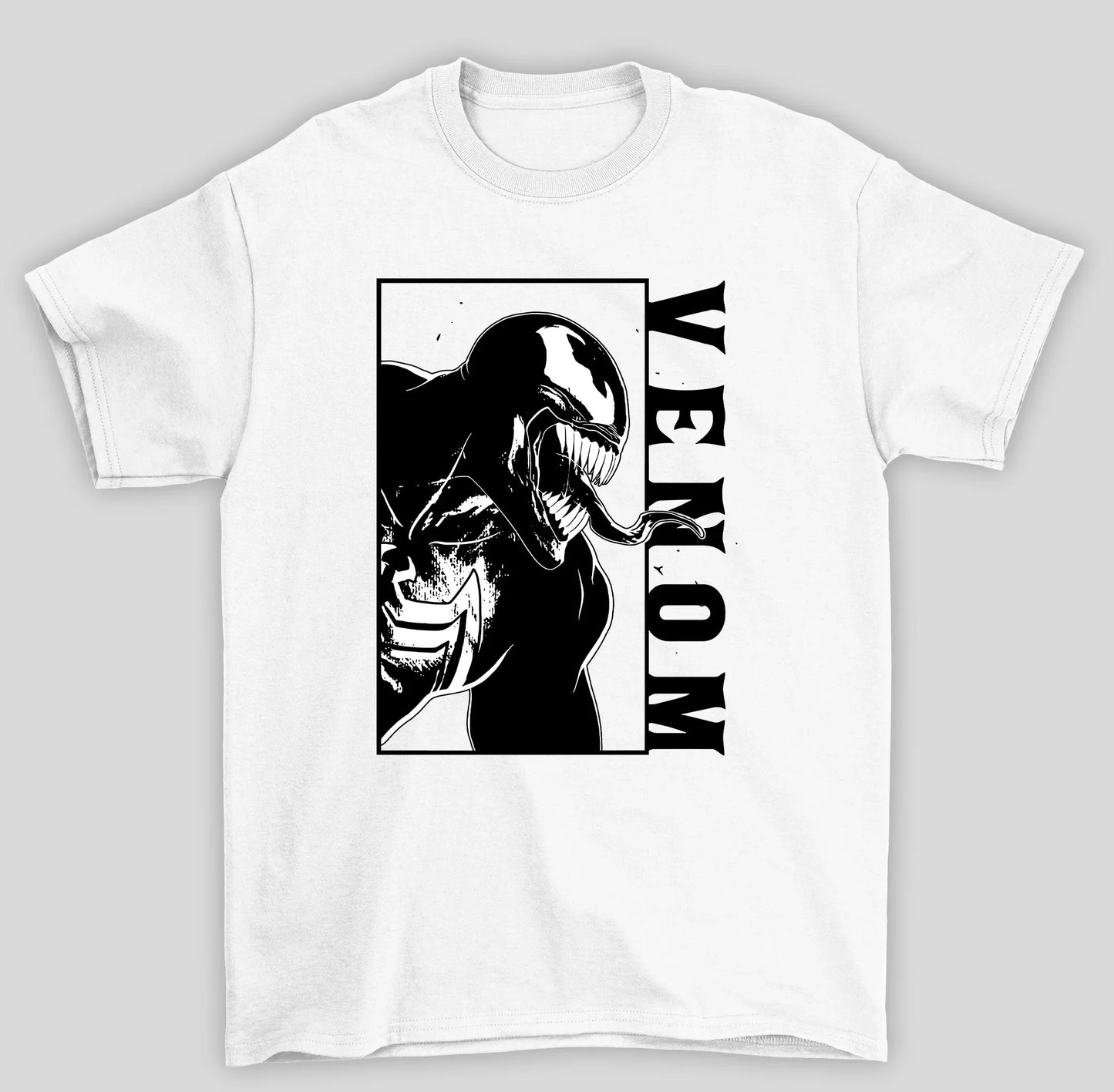 Camiseta Básica Unissex Venom HQ Retangulo- branco
