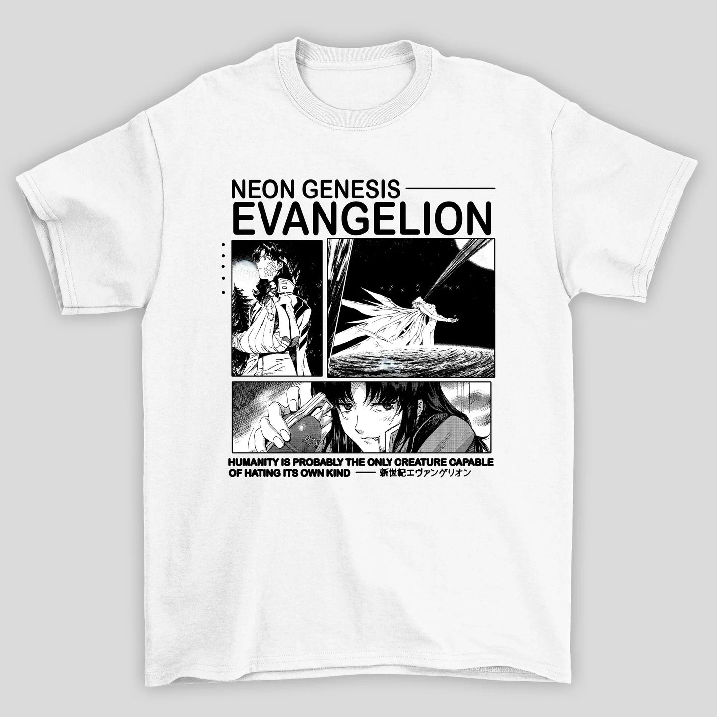 Camiseta Básica Unissex Neon End Genesis Evangelion Misato Katsuragi Japonese Humanity