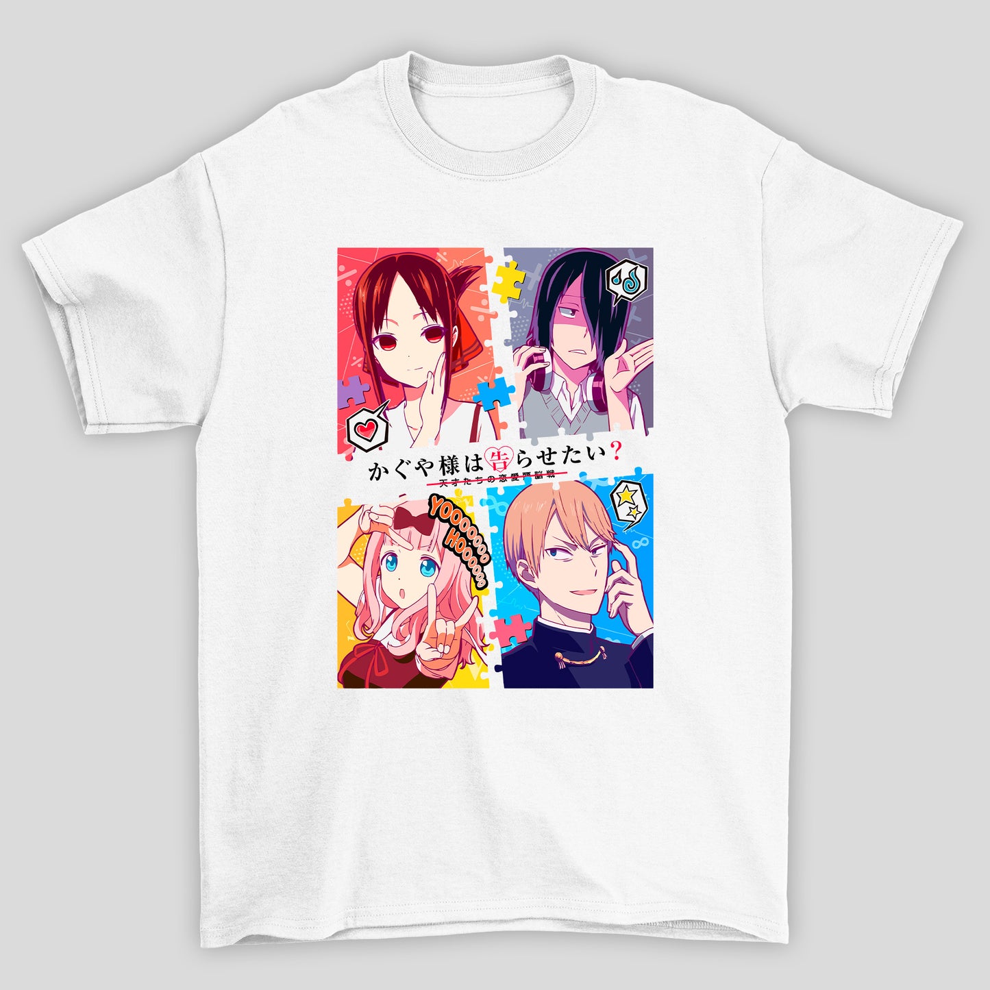 Camiseta Básica Unissex Anime Kaguya-Sama Personagens