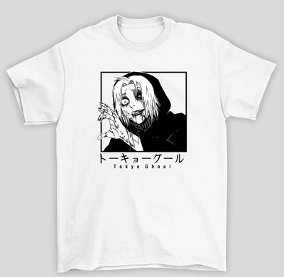 Camiseta Básica Unissex Tokyo Ghoul Anime Seidou Takizawa- BRANCO