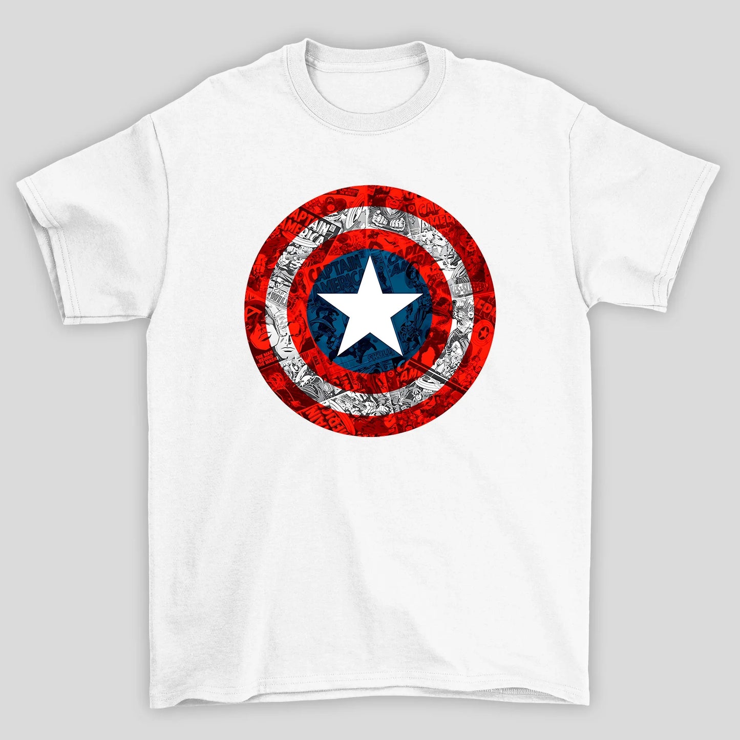Camiseta Básica Unissex Capitão América Escudo