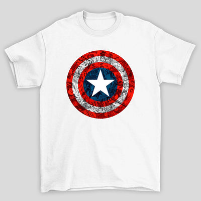 Camiseta Básica Unissex Capitão América Escudo